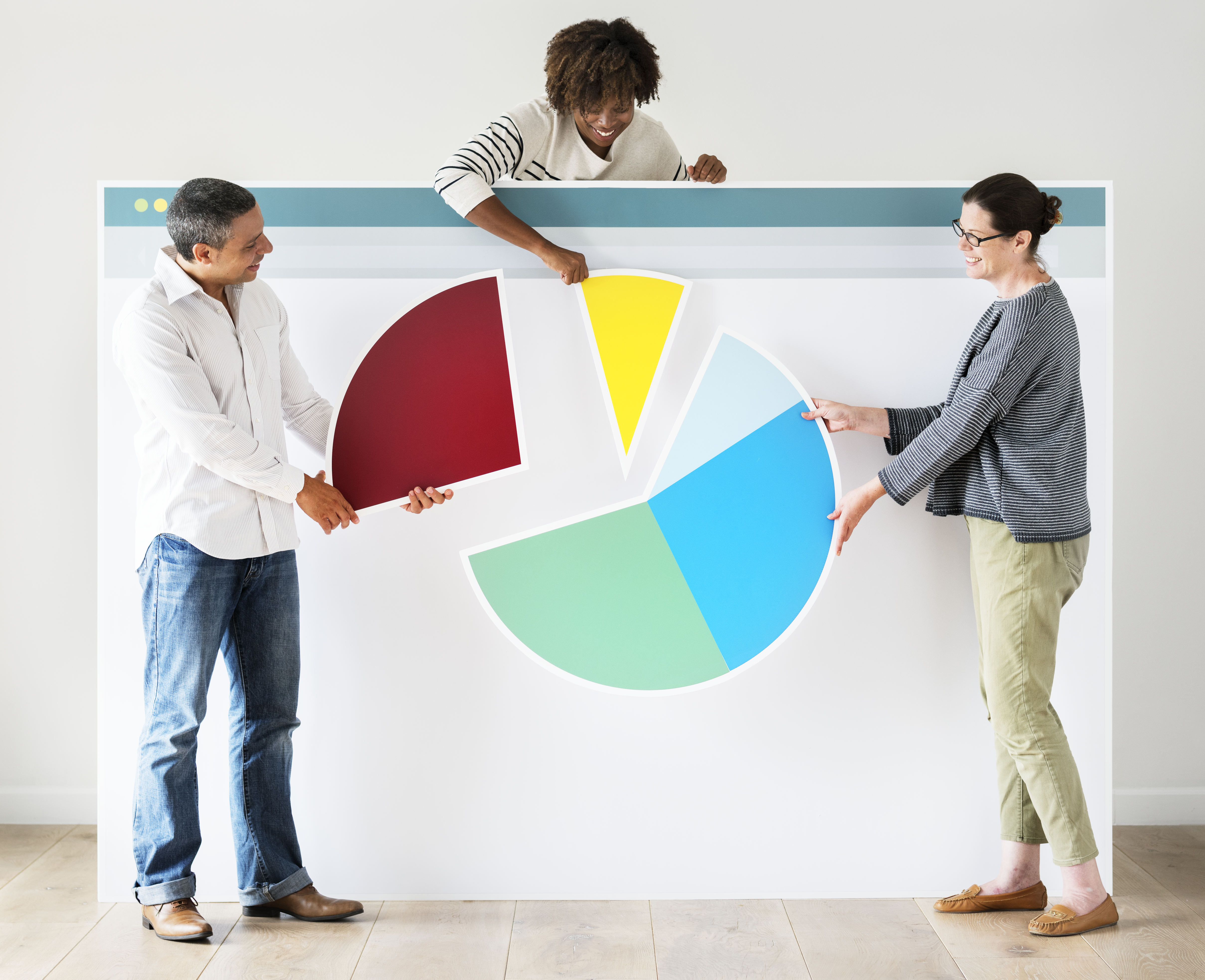 People with internet browser mockup